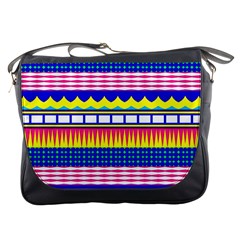 Rectangles Waves And Circles			messenger Bag by LalyLauraFLM