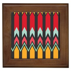 Waves And Other Shapes Pattern			framed Tile by LalyLauraFLM