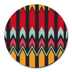 Waves And Other Shapes Pattern			round Mousepad by LalyLauraFLM