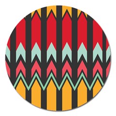 Waves And Other Shapes Pattern			magnet 5  (round) by LalyLauraFLM