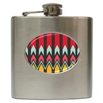 Waves and other shapes pattern			Hip Flask (6 oz) Front