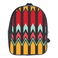 Waves And Other Shapes Pattern			school Bag (large) by LalyLauraFLM