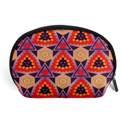 Triangles Honeycombs And Other Shapes Pattern Accessory Pouch by LalyLauraFLM