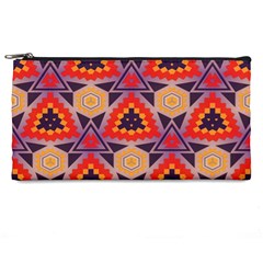 Triangles Honeycombs And Other Shapes Pattern 	pencil Case by LalyLauraFLM