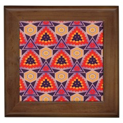 Triangles Honeycombs And Other Shapes Pattern			framed Tile by LalyLauraFLM