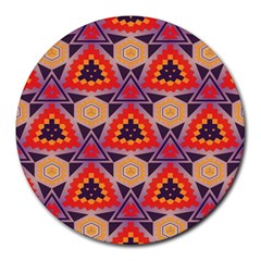 Triangles Honeycombs And Other Shapes Pattern			round Mousepad by LalyLauraFLM