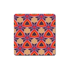 Triangles Honeycombs And Other Shapes Pattern			magnet (square) by LalyLauraFLM