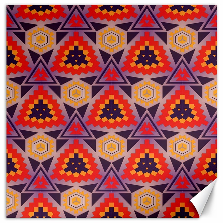 Triangles honeycombs and other shapes pattern			Canvas 20  x 20 