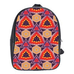 Triangles Honeycombs And Other Shapes Pattern			school Bag (large) by LalyLauraFLM