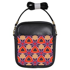 Triangles Honeycombs And Other Shapes Pattern			girls Sling Bag by LalyLauraFLM