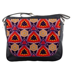 Triangles Honeycombs And Other Shapes Pattern			messenger Bag by LalyLauraFLM