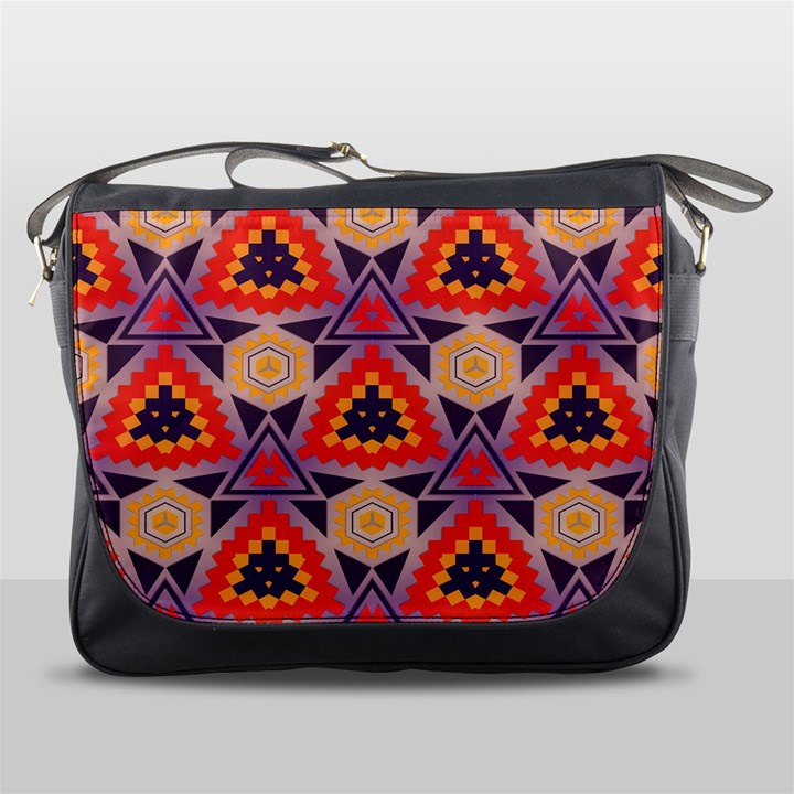 Triangles honeycombs and other shapes pattern			Messenger Bag