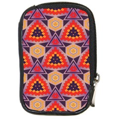 Triangles Honeycombs And Other Shapes Pattern			compact Camera Leather Case by LalyLauraFLM