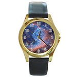 THOR S HELMET Round Gold Metal Watches Front