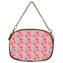 Birds Pattern On Pink Background Chain Purses (one Side) 