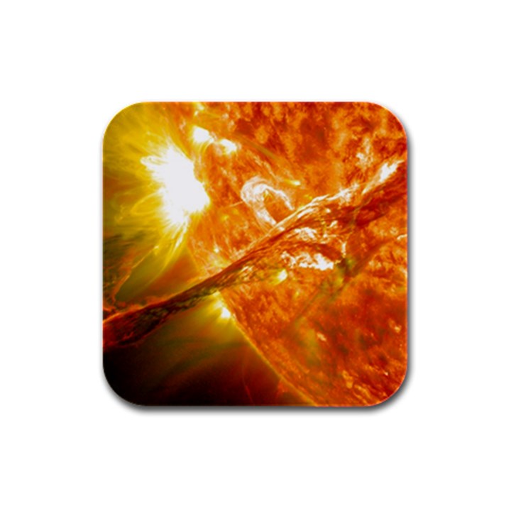 SOLAR FLARE 2 Rubber Square Coaster (4 pack) 