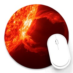 Solar Flare 1 Round Mousepads by trendistuff