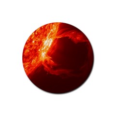 Solar Flare 1 Rubber Round Coaster (4 Pack)  by trendistuff