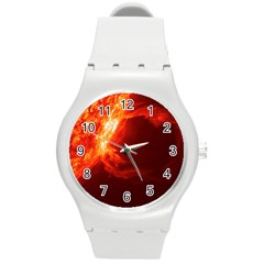 Solar Flare 1 Round Plastic Sport Watch (m) by trendistuff