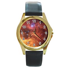 Skull & Crossbones Round Gold Metal Watches by trendistuff