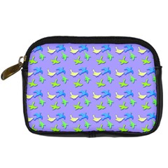 Blue And Green Birds Pattern Digital Camera Cases by LovelyDesigns4U