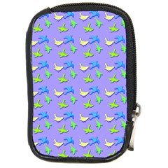 Blue And Green Birds Pattern Compact Camera Cases by LovelyDesigns4U