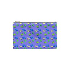 Blue And Green Birds Pattern Cosmetic Bag (small)  by LovelyDesigns4U