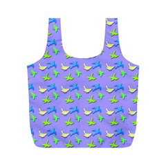 Blue And Green Birds Pattern Full Print Recycle Bags (m)  by LovelyDesigns4U