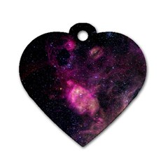 Purple Clouds Dog Tag Heart (two Sides) by trendistuff