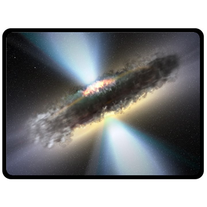 HIDDEN BLACK HOLE Double Sided Fleece Blanket (Large) 