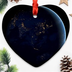 Global Night Heart Ornament (2 Sides) by trendistuff