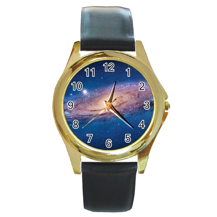 ANDROMEDA Round Gold Metal Watches