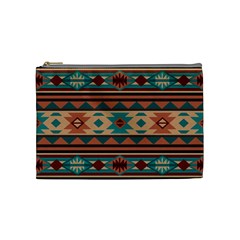 Southwest Design Turquoise And Terracotta Cosmetic Bag (medium) 