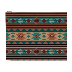 Southwest Design Turquoise And Terracotta Cosmetic Bag (xl) by SouthwestDesigns