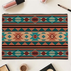 Southwest Design Turquoise And Terracotta Cosmetic Bag (xxl)  by SouthwestDesigns