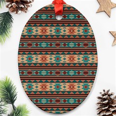 Southwest Design Turquoise And Terracotta Ornament (oval) 