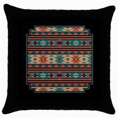 Southwest Design Turquoise And Terracotta Throw Pillow Cases (black) by SouthwestDesigns