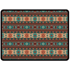 Southwest Design Turquoise And Terracotta Fleece Blanket (large) 