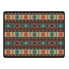 Southwest Design Turquoise And Terracotta Fleece Blanket (small)