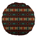 Southwest Design Turquoise and Terracotta Large 18  Premium Round Cushions Front