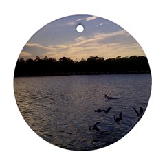 Intercoastal Seagulls 3 Round Ornament (two Sides)  by Jamboo