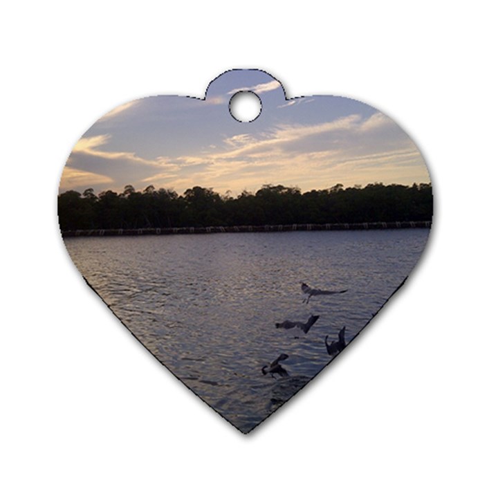 Intercoastal Seagulls 3 Dog Tag Heart (Two Sides)