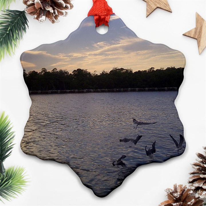 Intercoastal Seagulls 3 Ornament (Snowflake) 