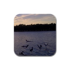 Intercoastal Seagulls 3 Rubber Square Coaster (4 Pack)  by Jamboo