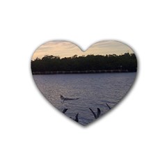 Intercoastal Seagulls 3 Rubber Coaster (heart)  by Jamboo