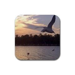 Intercoastal Seagulls 4 Rubber Coaster (square) 