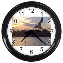 Intercoastal Seagulls 4 Wall Clocks (black) by Jamboo