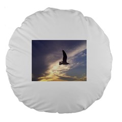 Seagull 1 Large 18  Premium Flano Round Cushions by Jamboo