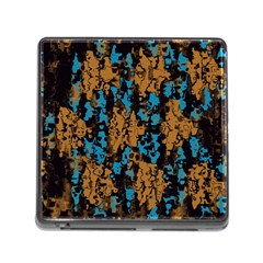 Blue Brown Texture			memory Card Reader (square) by LalyLauraFLM