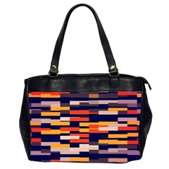 Rectangles In Retro Colors Oversize Office Handbag (2 Sides) by LalyLauraFLM